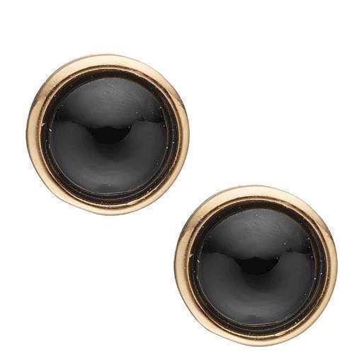 Image of Christina Collect 925 sterling sølv Round Onyx sort onyx i forgyldt fatning, model 671-G20